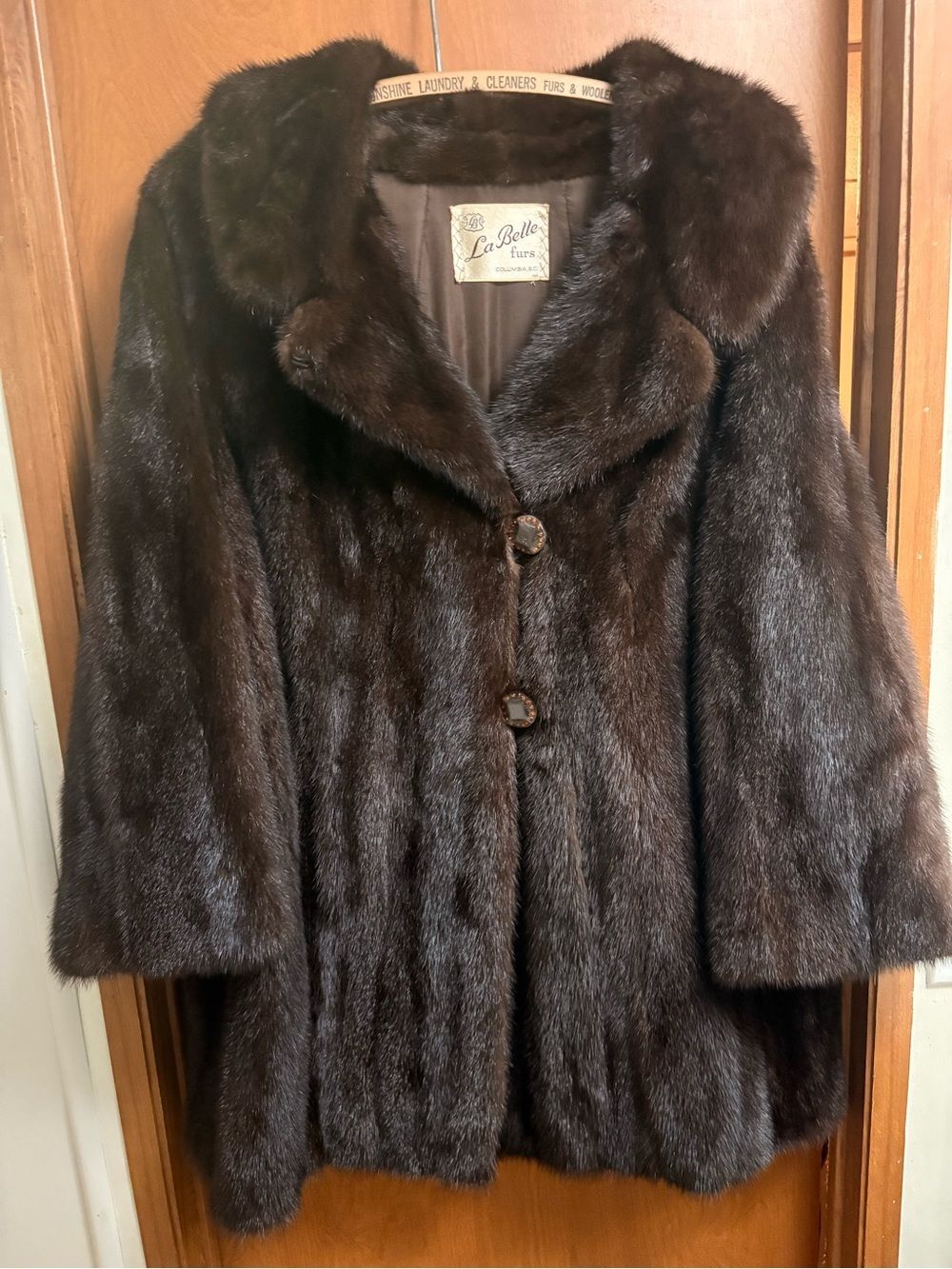 Dark Brown Mink Pea Coat